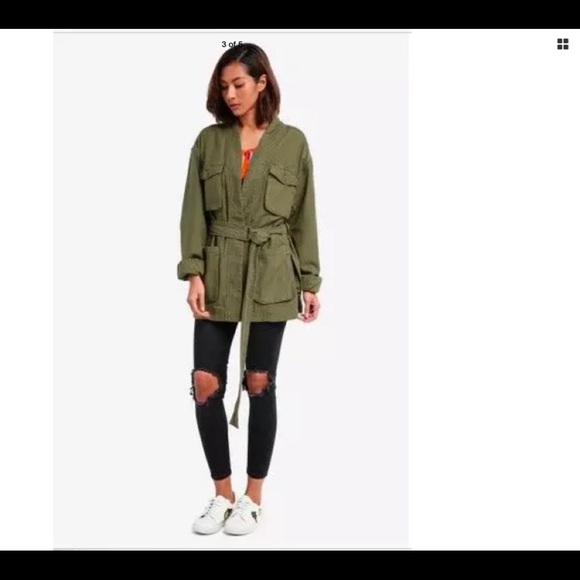 FREE PEOPLE nature utility cargo jacket coat NEW S - Picture 3 of 8